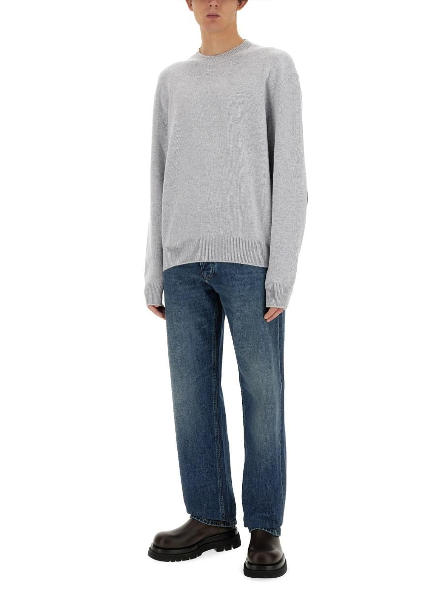 Bottega Veneta Black Wool Crewneck Knit Sweater for Men