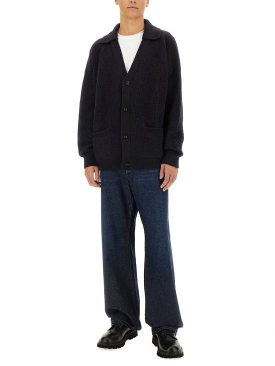 Margaret Howell Ink Wool Knit Cardigan for Men MHKN0509A24KLFINK