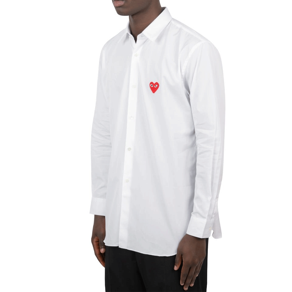 Comme des Garcons Red Heart Patch Men’s Long Sleeve Shirt AZ B002 051 2