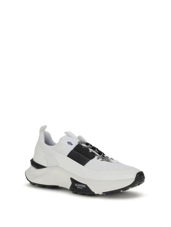 VALENTINO Garavani Bianco Black Leather Low-Top Sneakers Men