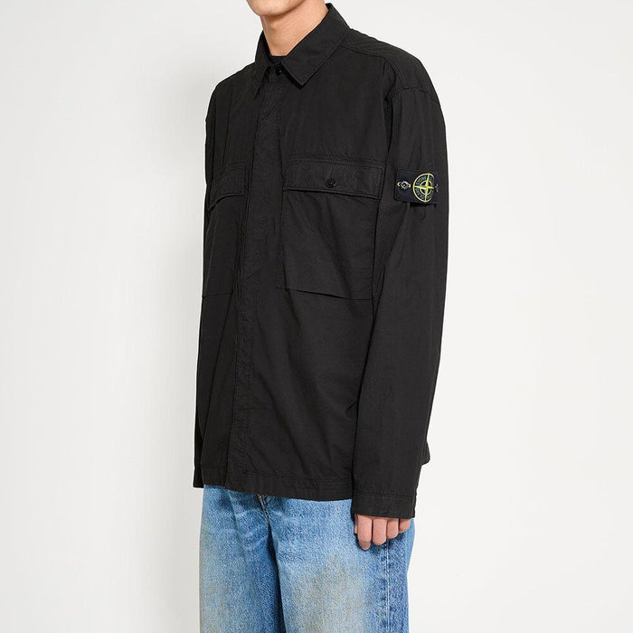 STONE ISLAND Cotton Tela Overshirt Jacket Black 1200015
