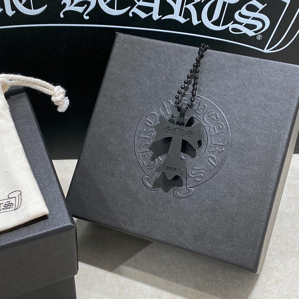 Chrome Hearts Black CH Cross Pendant Necklace Unisex