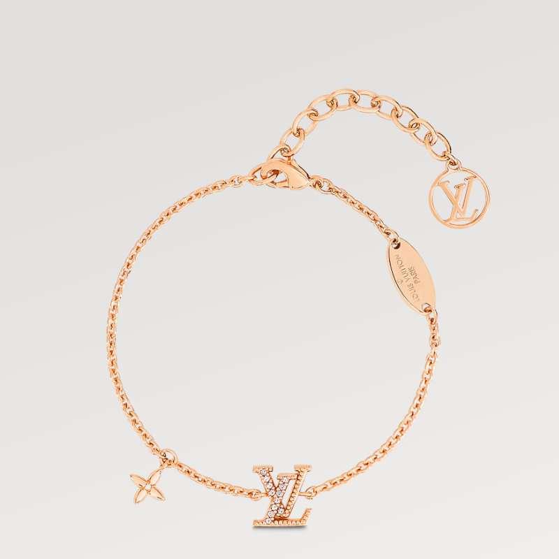 Louis Vuitton LV Iconic Bracelet Yellow Gold Pink Rose Jewelry