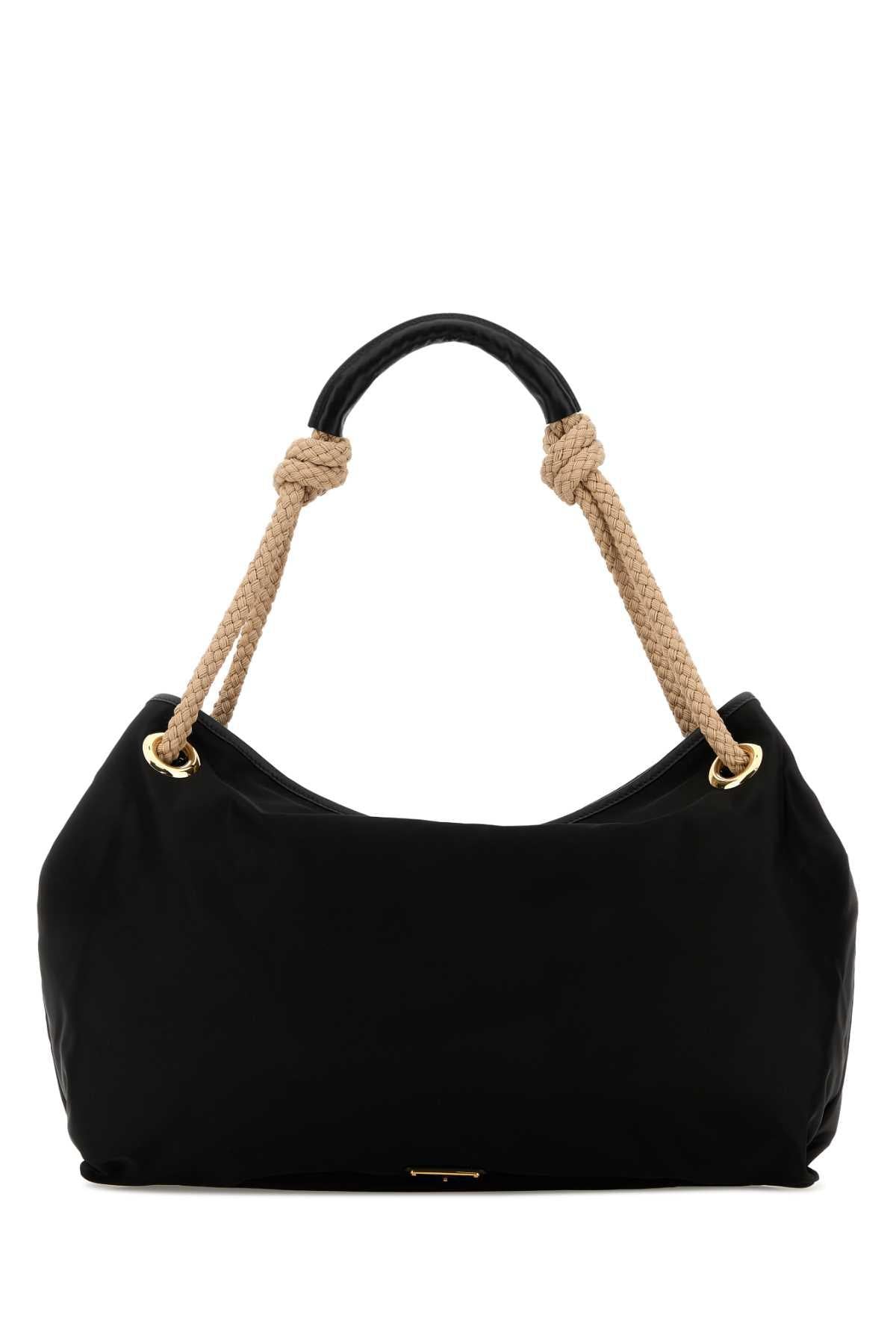 PRADA Black Leather Shoulder Bag