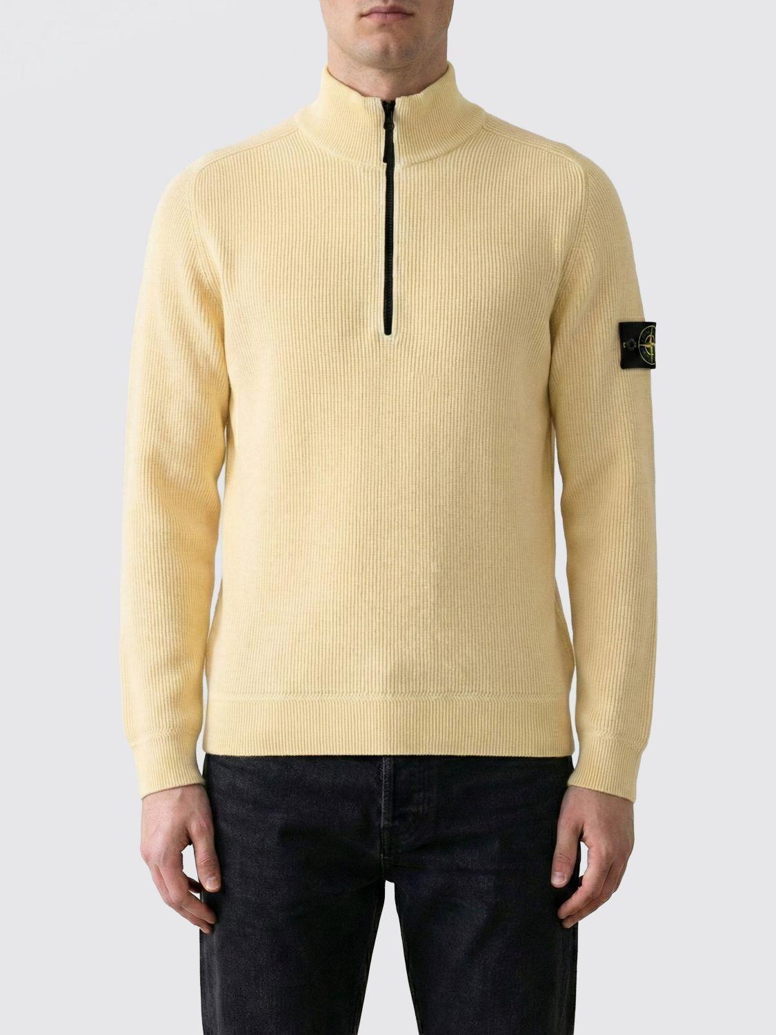 STONE ISLAND Wool Round Neck Knit Sweater Navy Men
