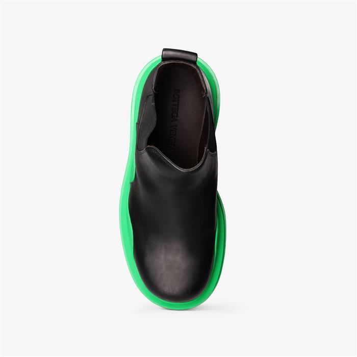 Bottega Veneta Tire Ankle Chelsea Boots Men Leather Black