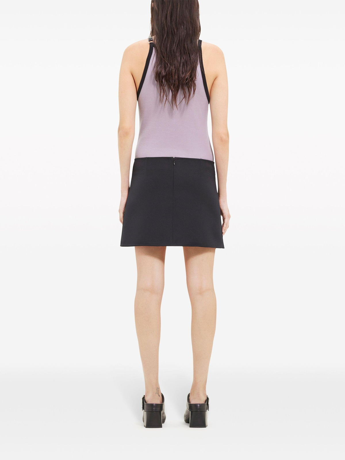 courreges Buckle Contrast Tank Top Smoke Gray Black