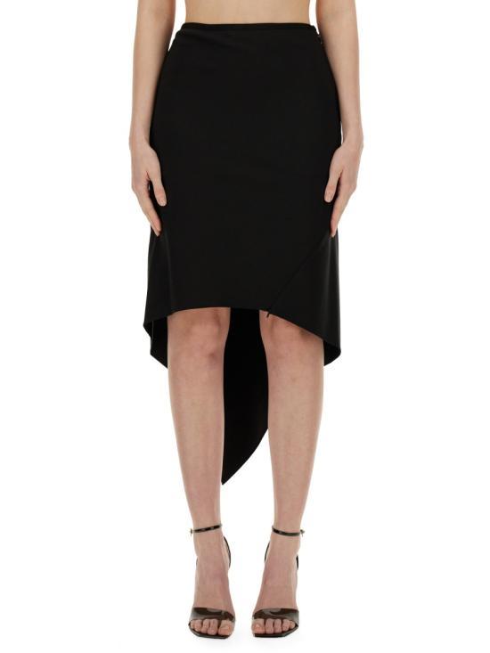 Helmut Lang Black Midi Skirt O01HW302001 BLACK DOM