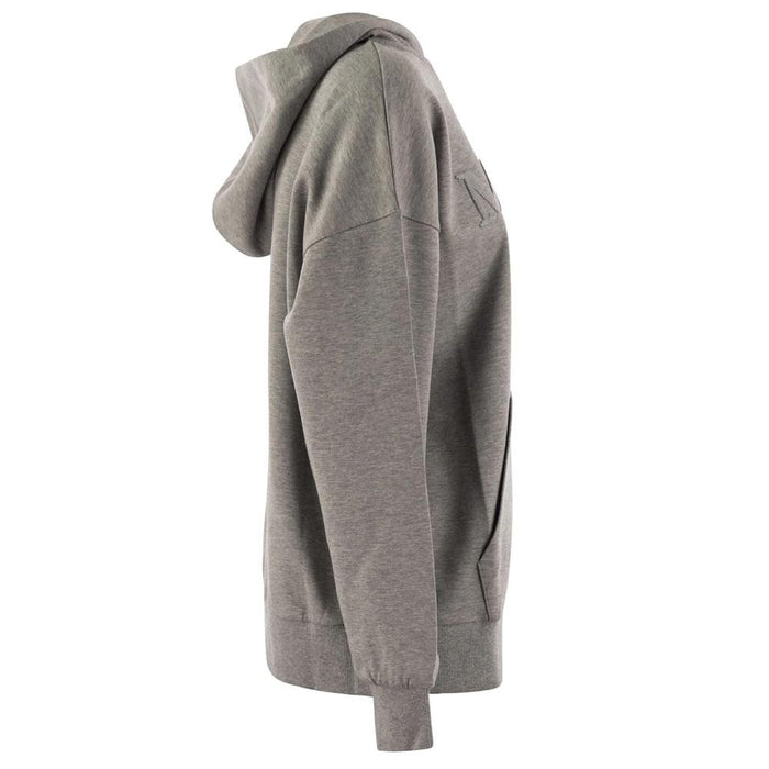 Max Mara Gray Logo Embroidered Hoodie 2429946031 003