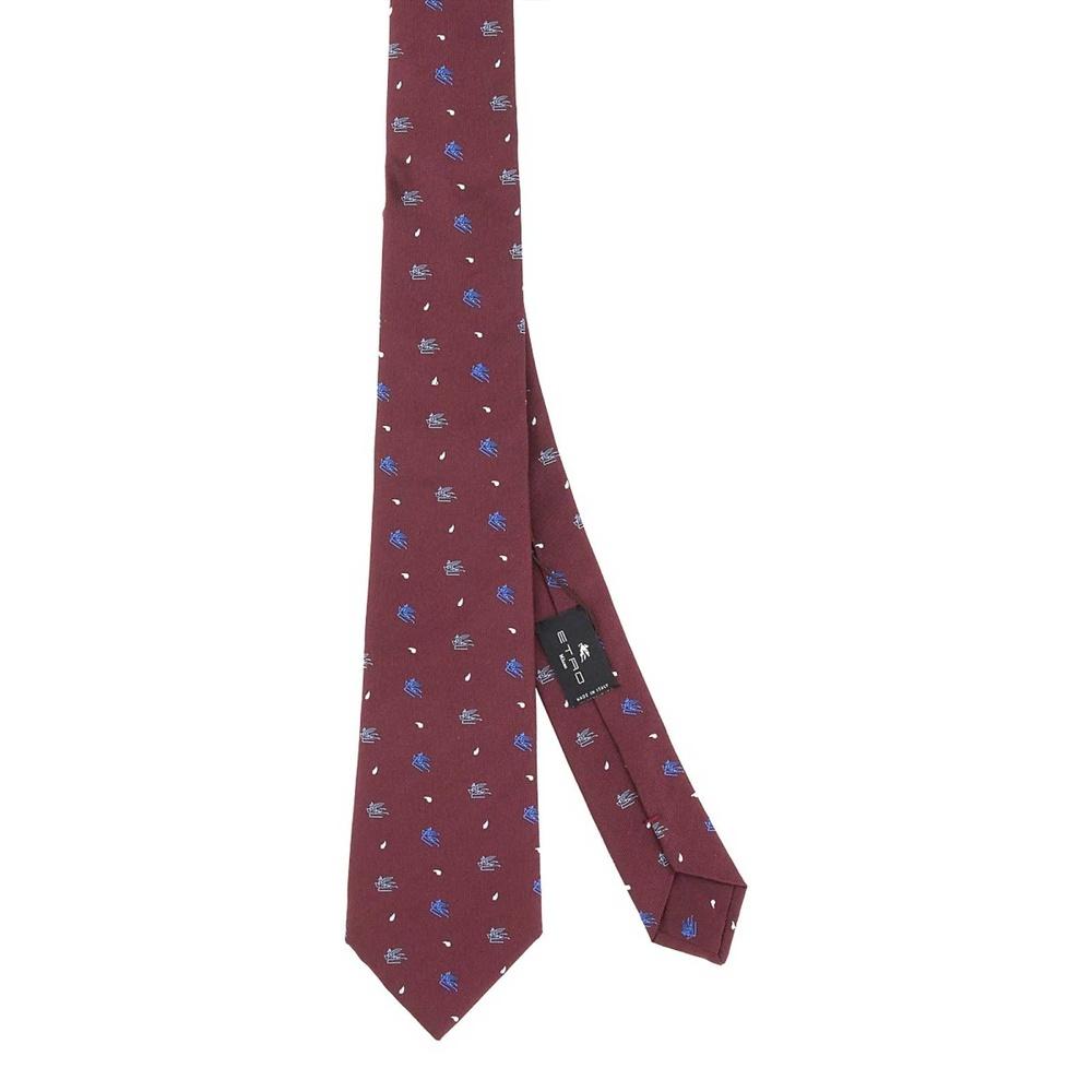 Etro Pegaso Silk Tie Navy