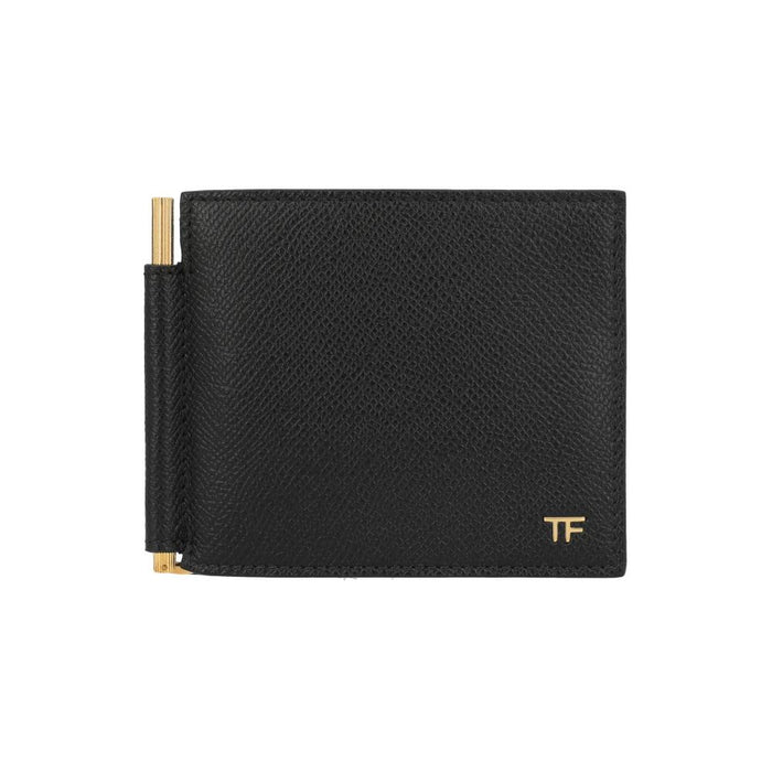 TOM FORD Grain Leather Logo Money Clip Wallet for Men