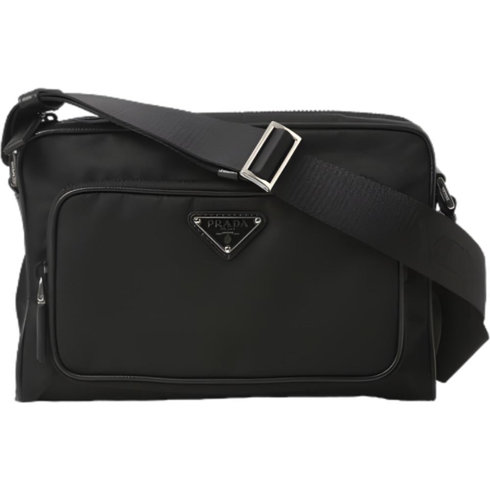 PRADA Triangle Logo Re-Nylon Shoulder Bag Black Crossbody