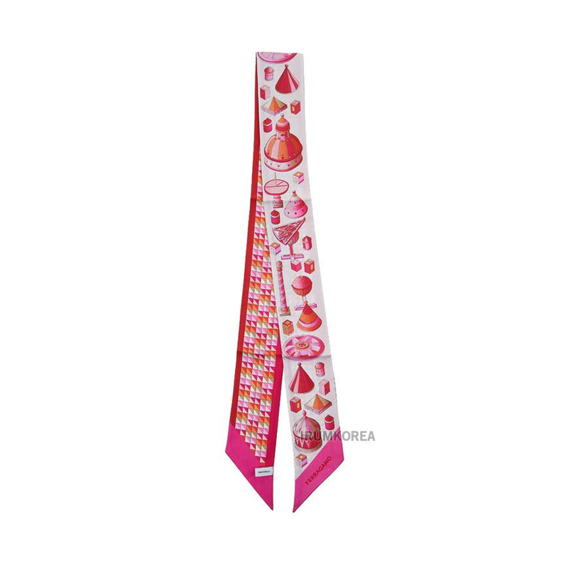 Ferragamo Cotton Candy Pink Silk Scarf for Women