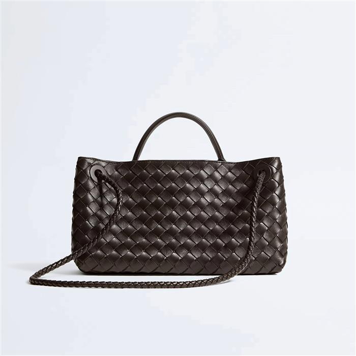 Bottega Veneta Small Andiamo Shoulder Bag Brown Leather
