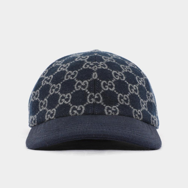 GUCCI GG Logo Allover Wool Unisex Baseball Cap 852720 4HBIC 4868