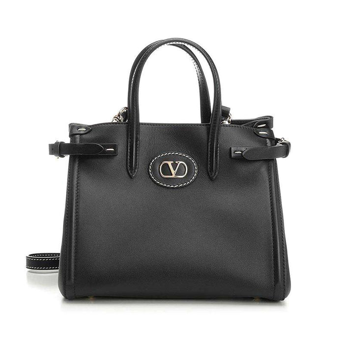 VALENTINO Antibes Small Calfskin Tote Bag Black