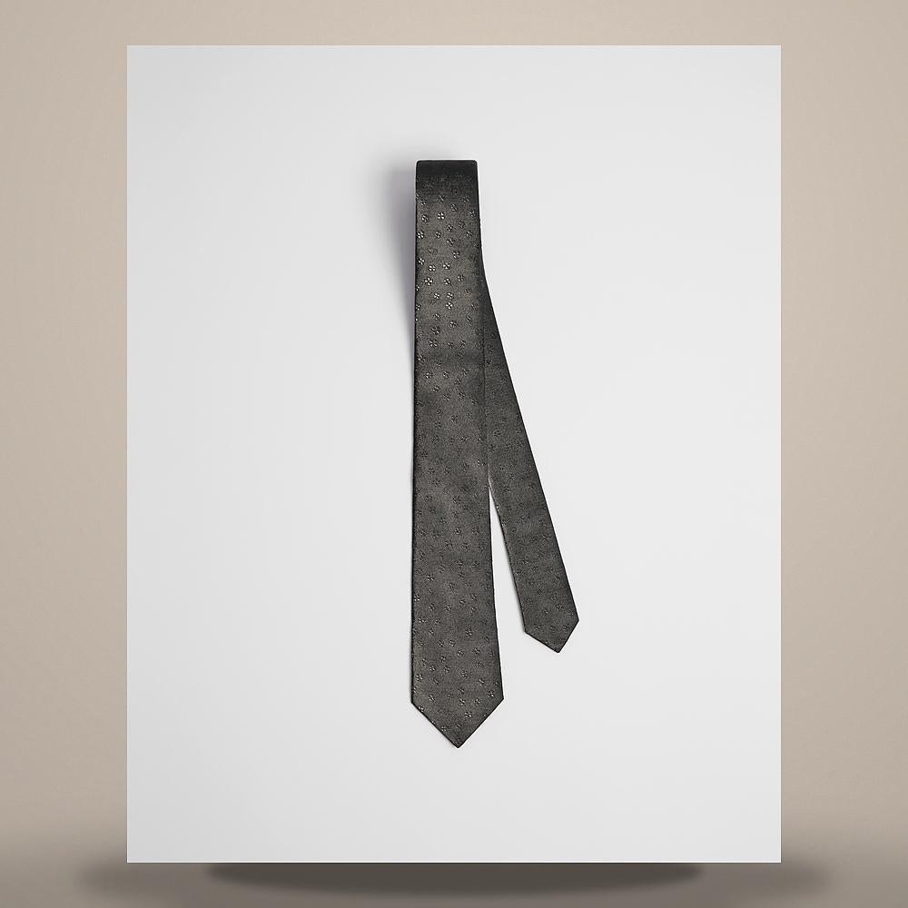 DIOR Clover Motif Black Silk Tie 68C1047B6059 C900