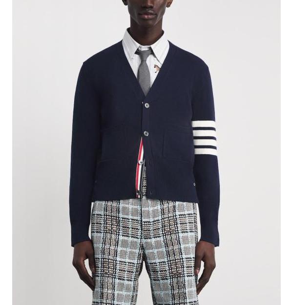 THOM BROWNE Luna New Year Horse Intarsia Wool V-Neck Sweater MKC624A Y1029 415