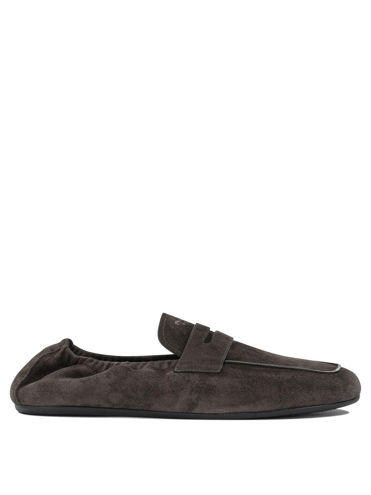 PRADA Black Leather Slip-On Loafer for Men