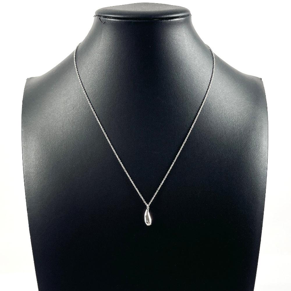 Tiffany & Co 925 Sterling Silver Tear Drop 9mm Pendant Necklace