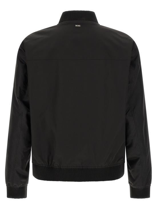 HUGO BOSS Black Bomber Jacket for Men 50564412 001 BLACK DOM