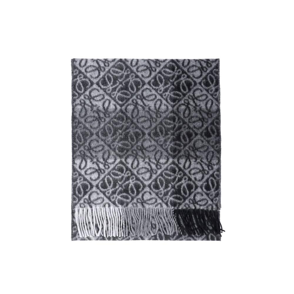 LOEWE Anagram Jacquard Wool Cashmere Fringe Scarf FSA4SS1W16 1102