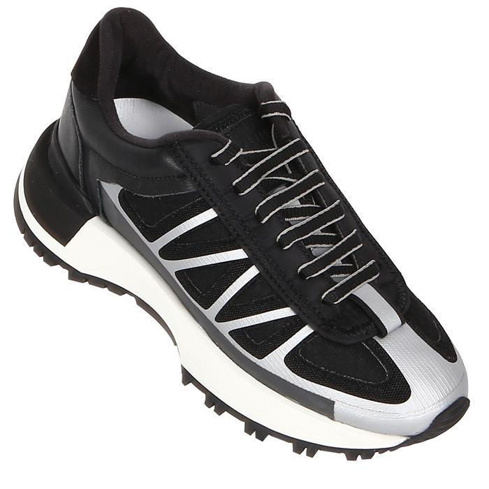 Maison Margiela Leather Lace-Up Low Top Sneakers White/Gray