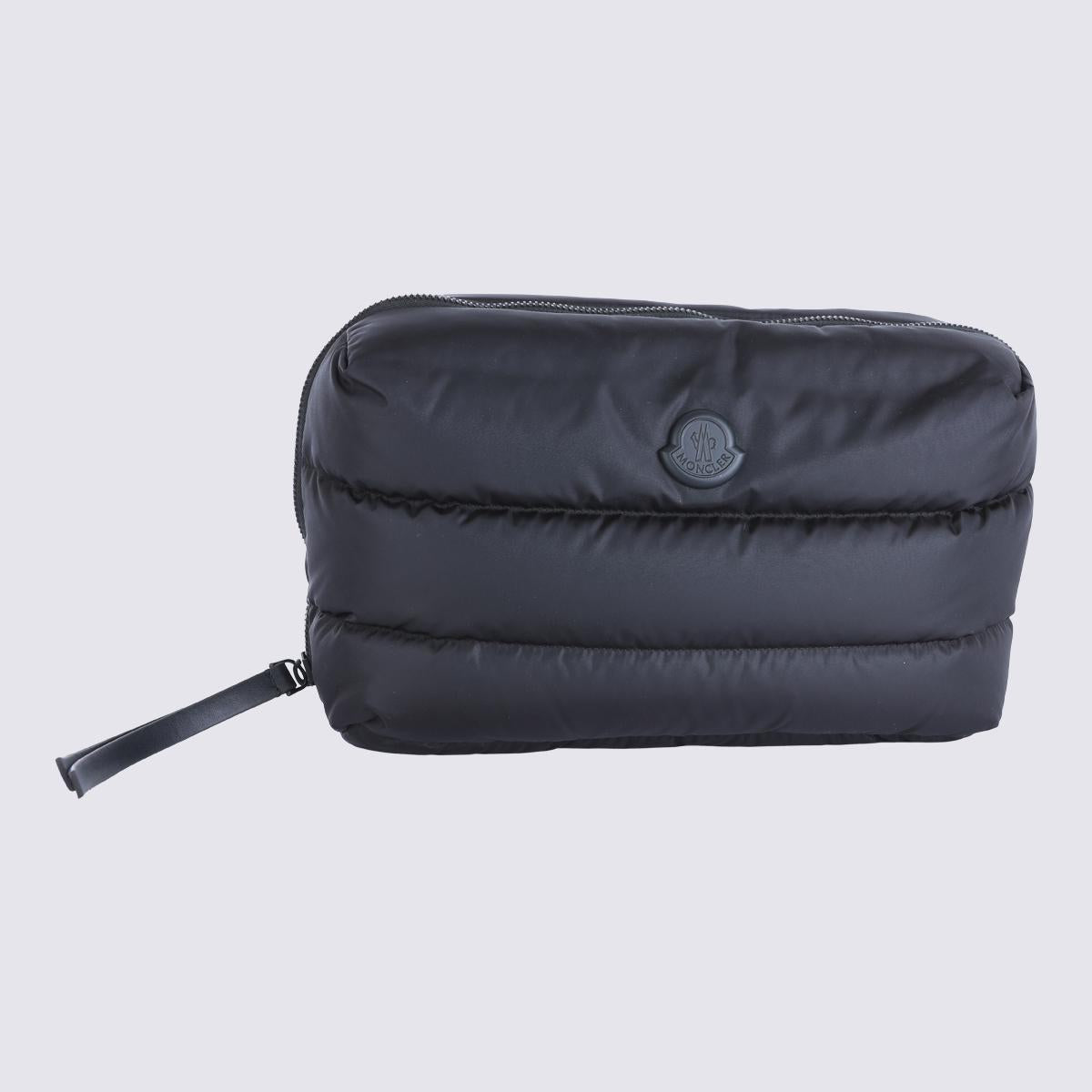 Moncler Black Leather Clutch Bag for Men