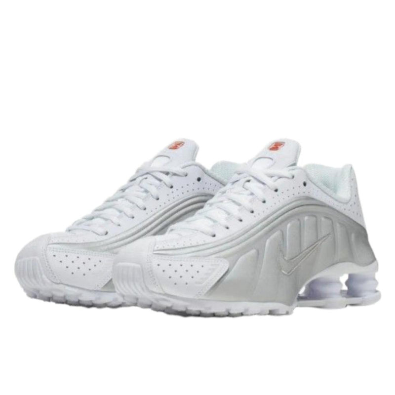 Nike Shox R4 White Metallic Silver Low-Top Sneakers AR3565 101