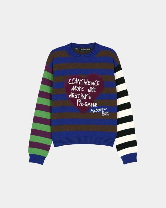 Andersson Bell Men’s Round Neck Knit Sweater atb1464w BLUE GREEN DOM