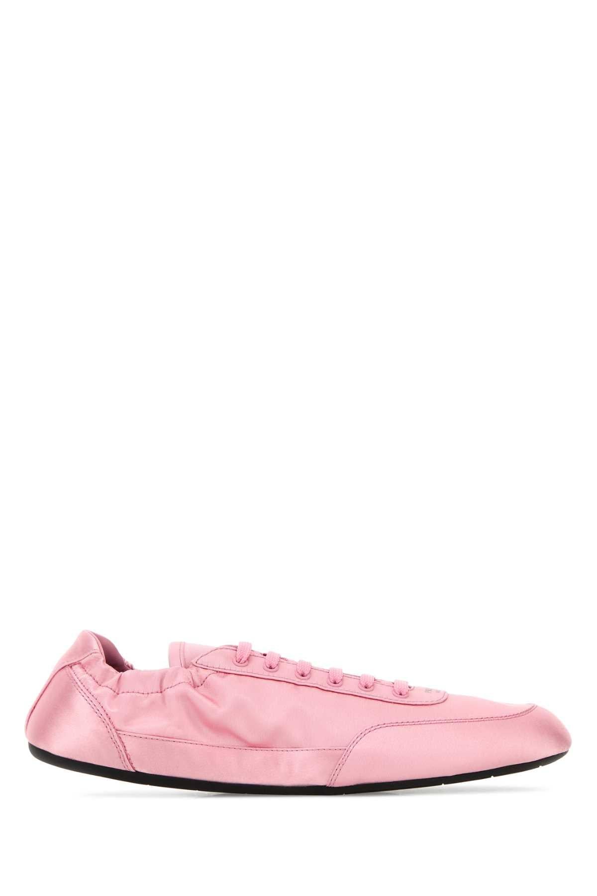 PRADA White Leather Low-Top Sneakers