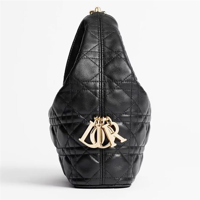 DIOR Black Leather Toujours Hobo Bag Small