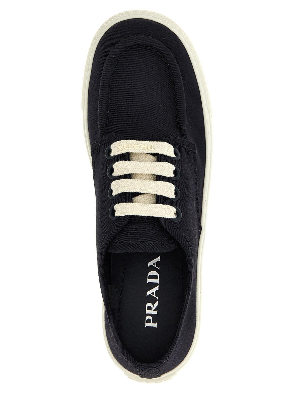 PRADA White Leather Low-Top Sneakers for Men