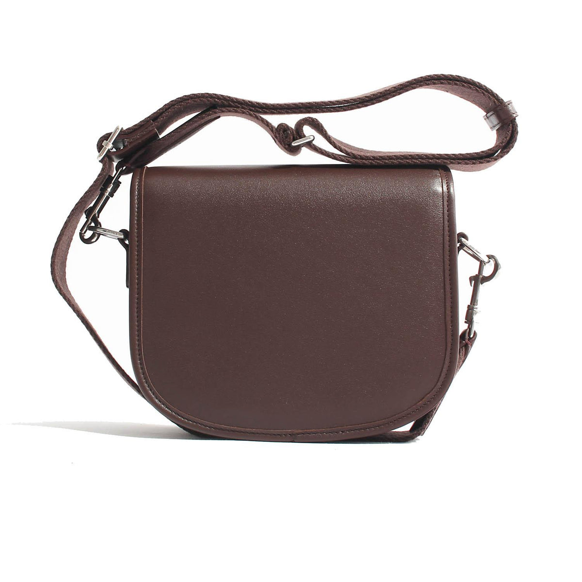 CELINE Triomphe Steel Logo Besace Crossbody Shoulder Bag Brown