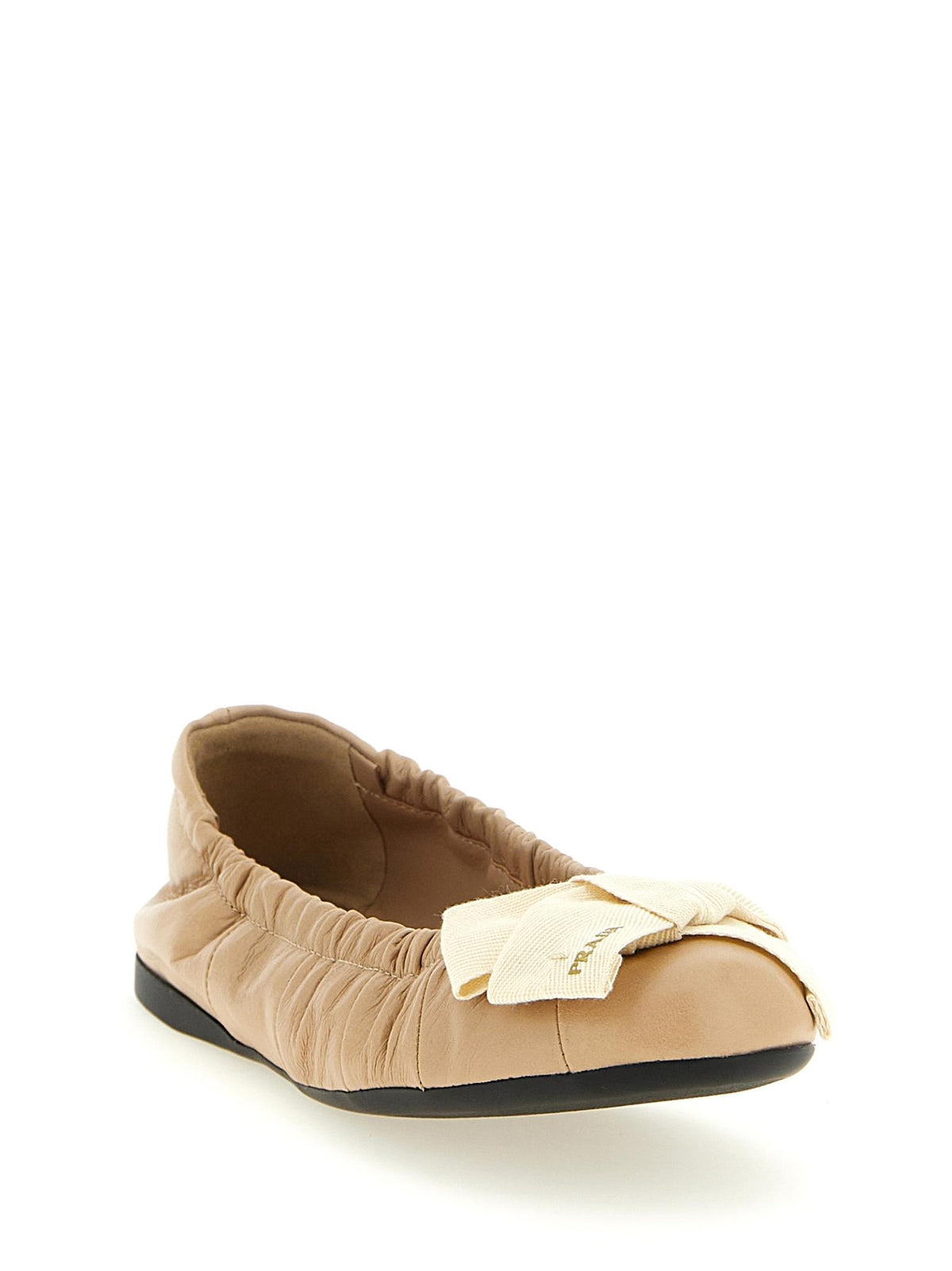 PRADA Black Leather Ballet Flats