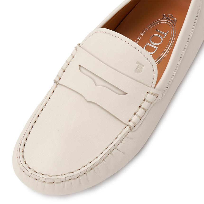 Tods Gommino Bubble Women’s Driving Loafers Leather Beige