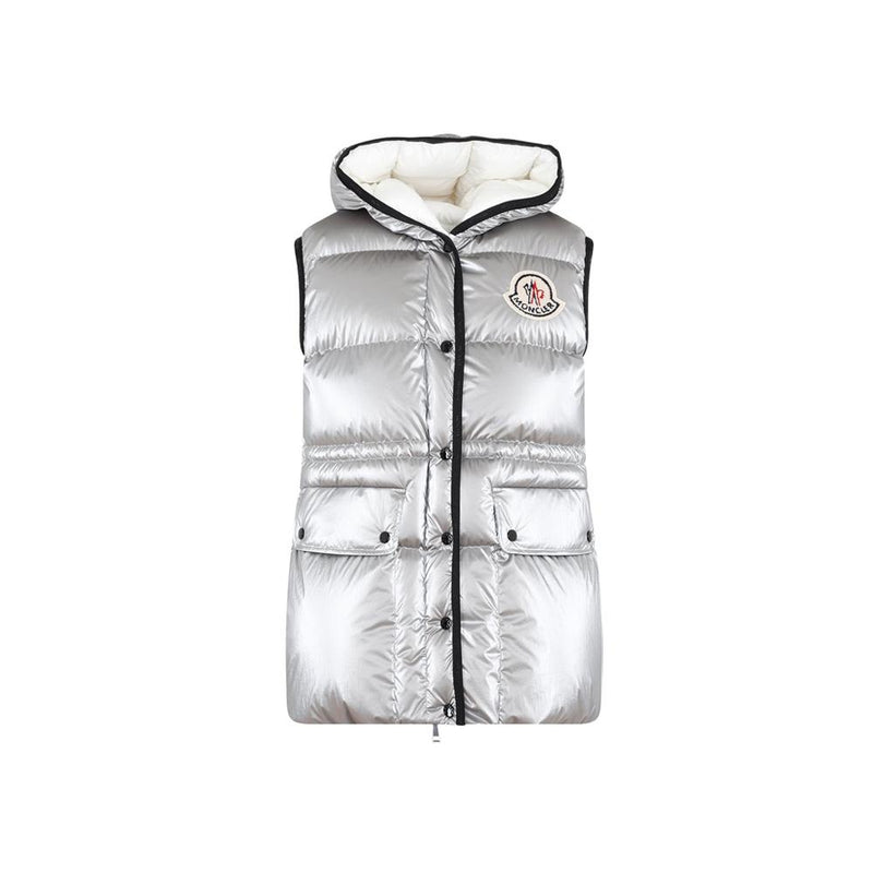 Moncler HERA Logo Silver Down Puffer Vest