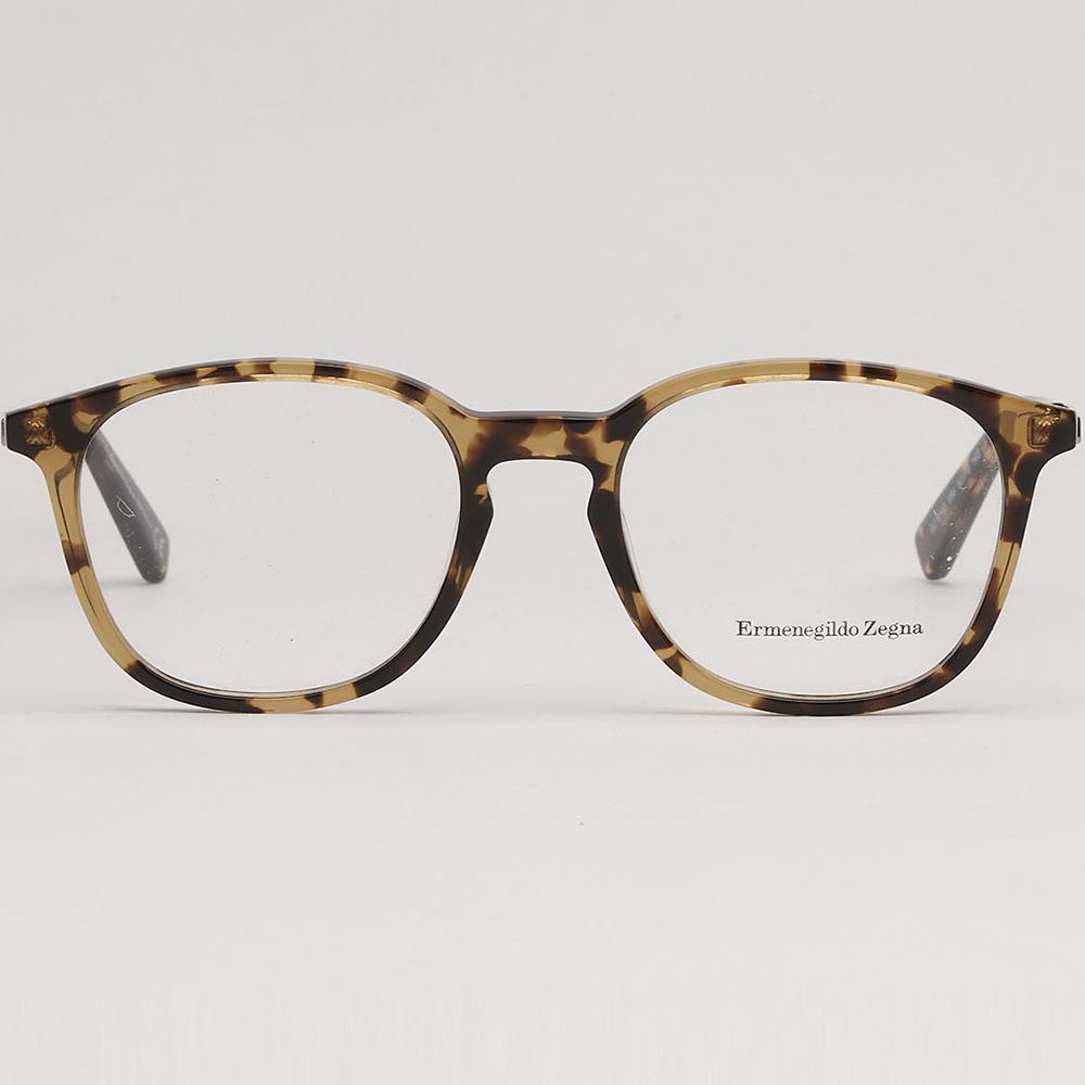 Zegna Havana Acetate Full-Rim Eyeglasses Unisex EZ5140 056