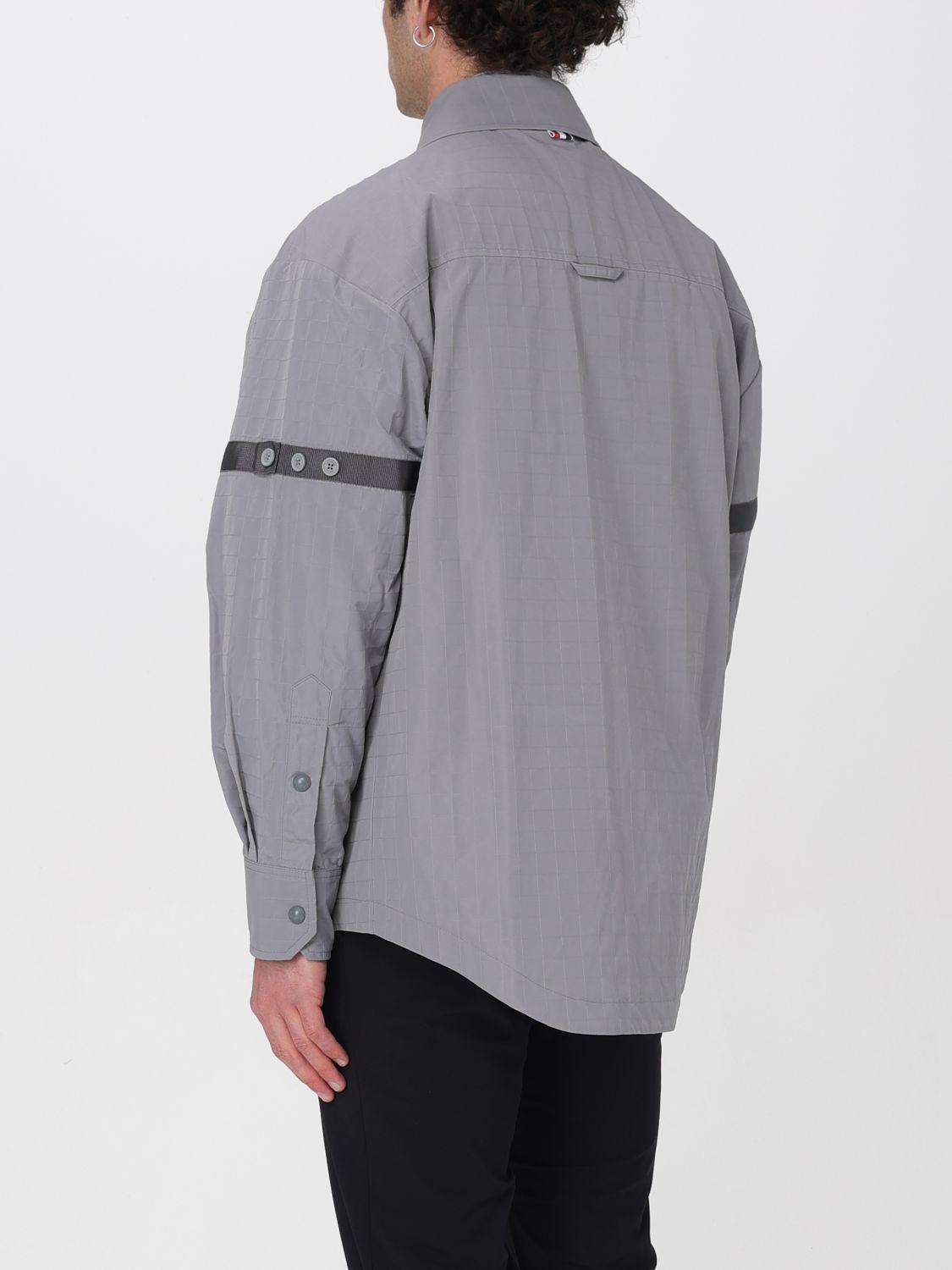 THOM BROWNE Gray Cotton Long Sleeve Dress Shirt