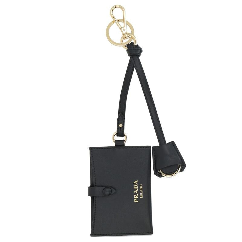 PRADA Logo Leather Key Holder Keyring