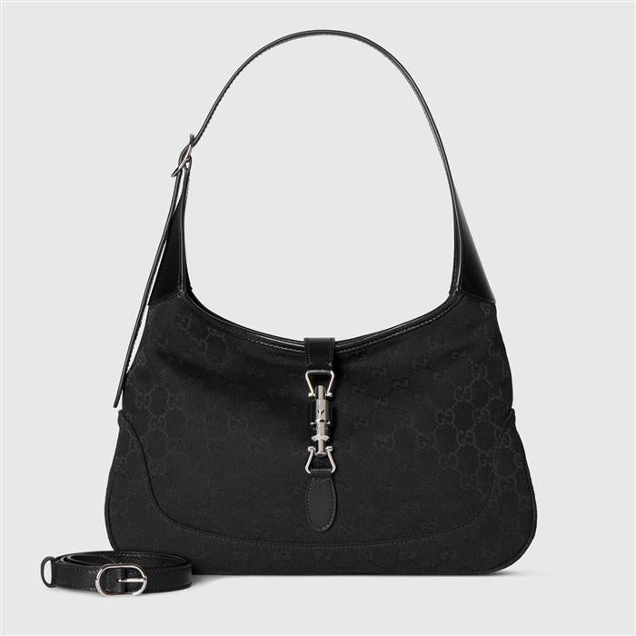 GUCCI Jackie 1961 Medium Leather Shoulder Bag Black