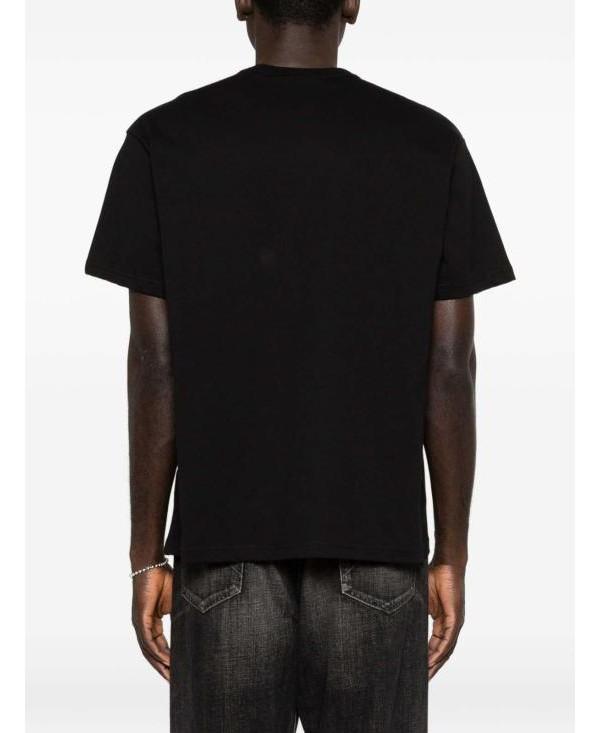 Versace V Emblem Foil Logo T-Shirt Black Cotton Men