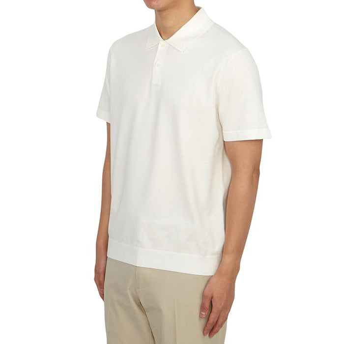 Theory Men’s Collared Short Sleeve Polo Shirt White Cotton