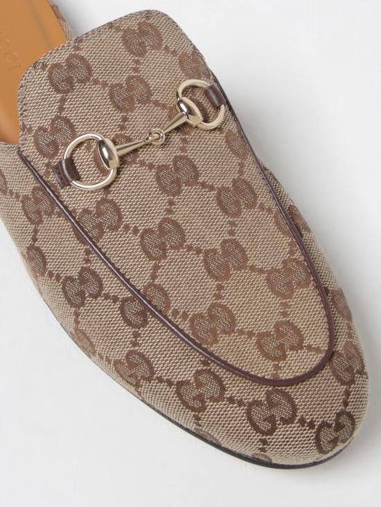 GUCCI Princetown Leather Slippers Beige Women’s Slides
