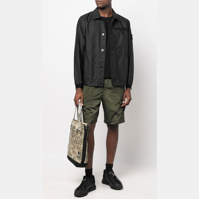 STONE ISLAND Black Aggressive Gommato Shirt Jacket 7615A0230 V0029