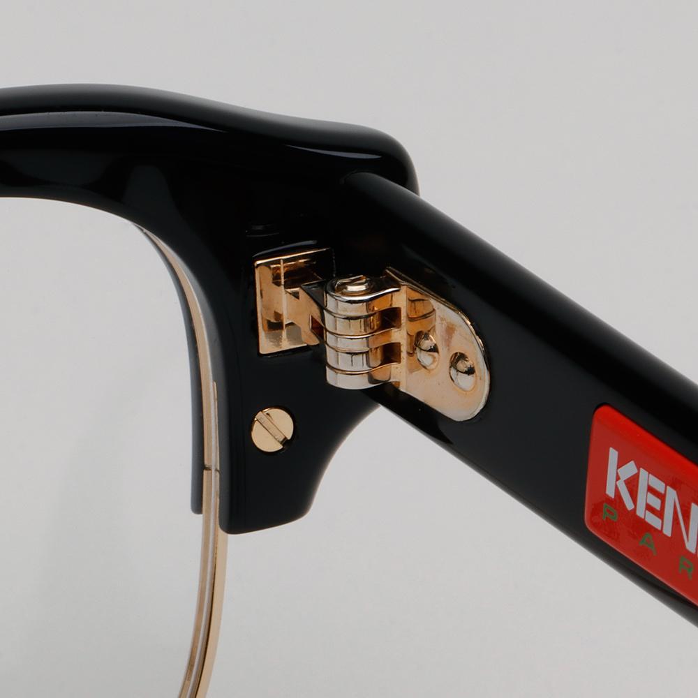 KENZO Gold Black Browline Semi-Rim Square Eyeglass Frames KZ50189U 032