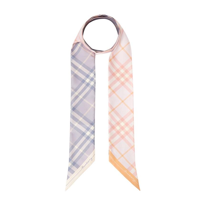 BURBERRY Check Silk Skinny Scarf 8110364
