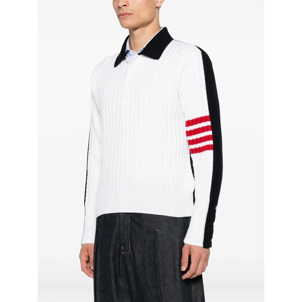 THOM BROWNE Gray Wool Turtleneck Knit Sweater for Men