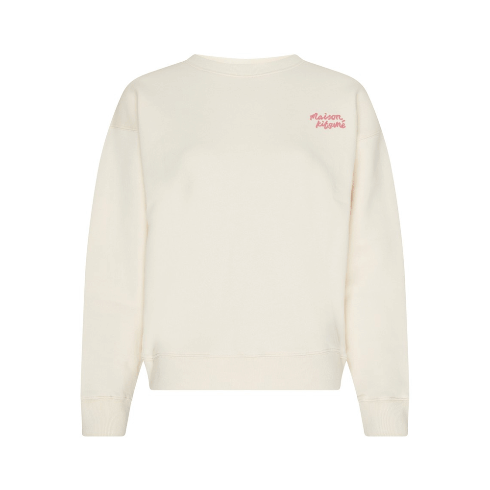 Maison Kitsune Handwriting Fleece Crewneck Sweatshirt for Wo MW00314 KM0307 P705