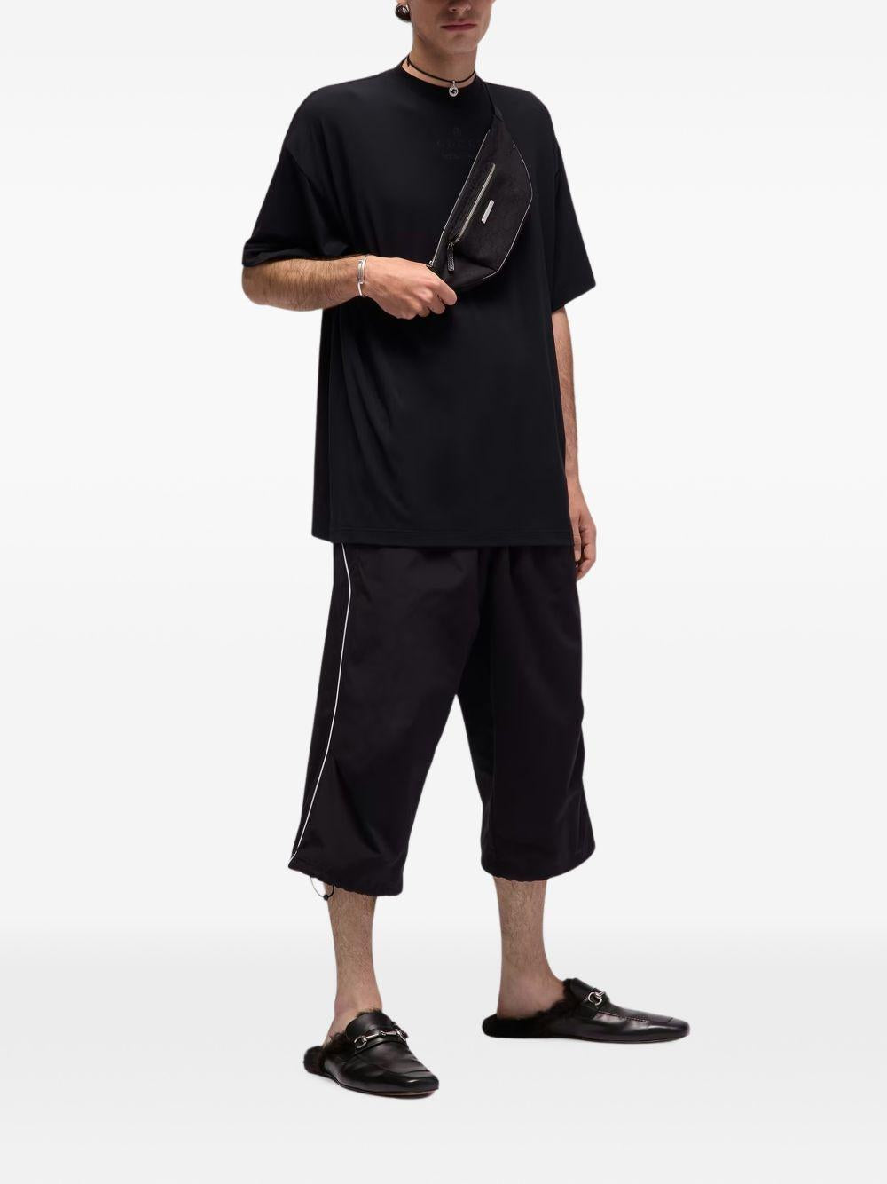 GUCCI Black Cotton Short Sleeve T-Shirt